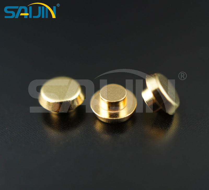 Electrical Silver Solid Contact Rivet For Relay Switch With Au Gold Plating